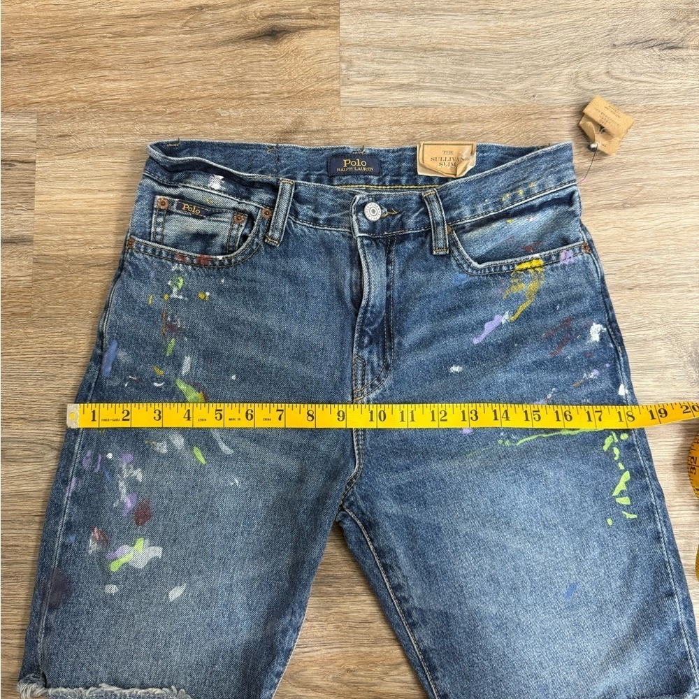 Polo Ralph Lauren Boys' Paint Splatter Sullivan Slim Denim Shorts Size 16-18 NWT - Picture 9 of 10